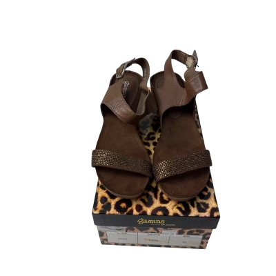 BNWT Gamins Size 37 Wedges Bronze diamanté 