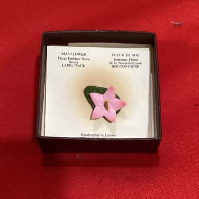Vintage Hinterland Canada Leather Handcrafted Mayflower Lapel Tack