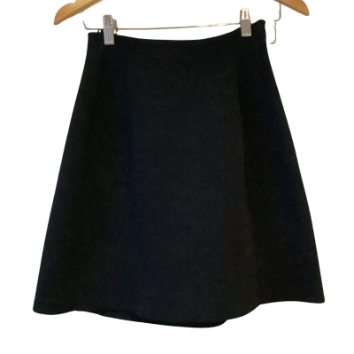 Scanlan Theodore.  Paneled A-Line Crepe Stretch Knit Skirt.   Black  Size S 