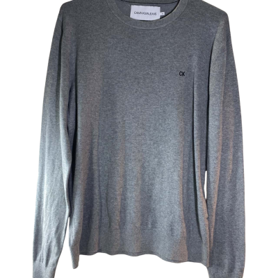 Calvin Klein Mens  Size M Calvin Klein Grey Cotton Silk Blend Jumper