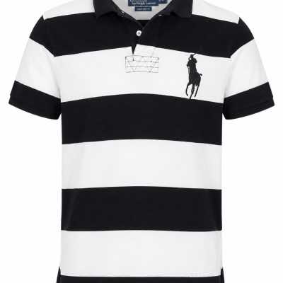 Polo by Ralph Lauren Black & White Stripe Big Pony Polo Shirt – Size L