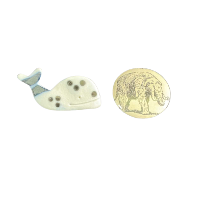  Womens Animal Brooch Collection (2) Cream / Grey / White 