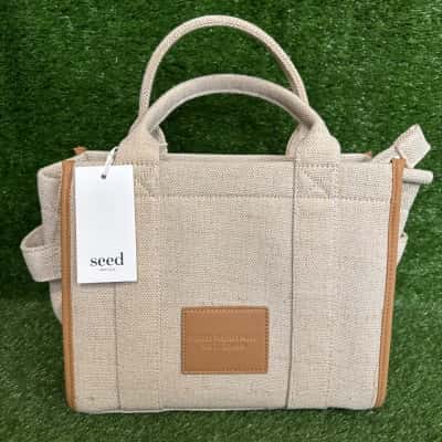 Seed Natural Tones Fabric Handbag (New)