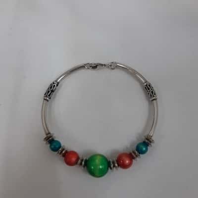 Silver 925 Colour Beaded Bracelet