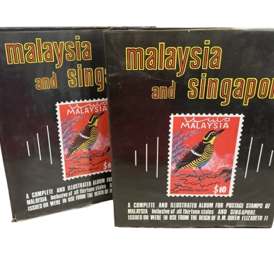 Malaysia and Singapore incomplete stamp albums 1967 X2