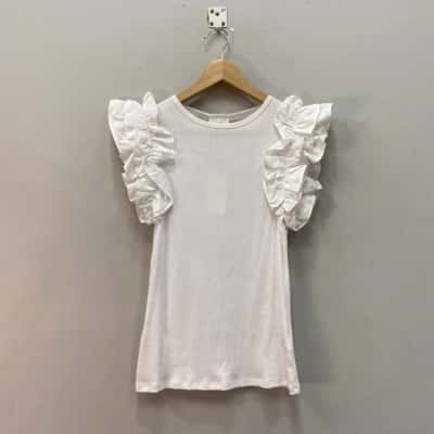 Seed Heritage Womens  Size M Short Sleeve Top White 