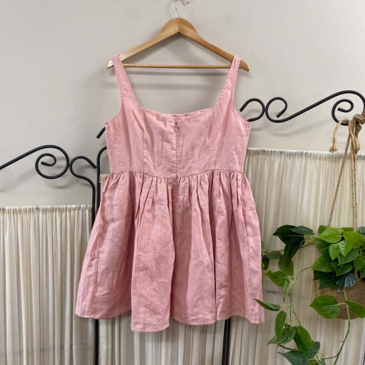 knee length dresses for ladies Miss Circle Samara Floral Drop Waist Linen Corset Puffy Mini Dress XL main image 0