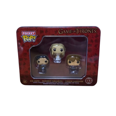 Game of Thrones ‘Pocket Pop’ mini funkos set. Jon, Daenerys & Tyrion.