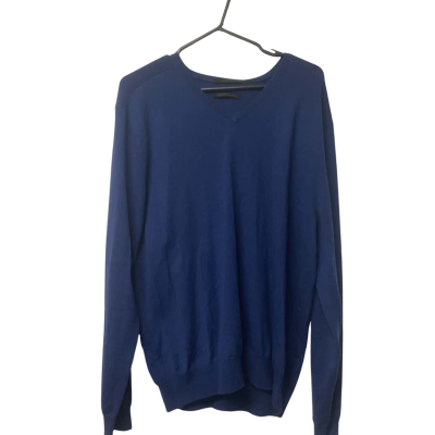 Mens Country Road Size XXL Blue Wool V-Neck Jumper  