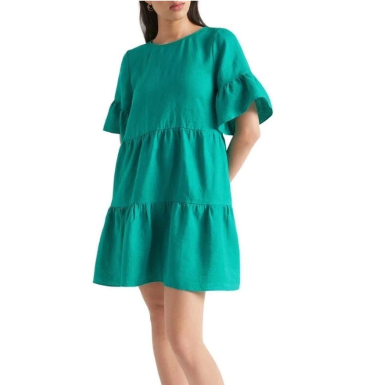 Seed Heritage Green Layered Pocket Linen Mini Dress Size 8 / S (s) - New  Without Tags | Salvos Stores