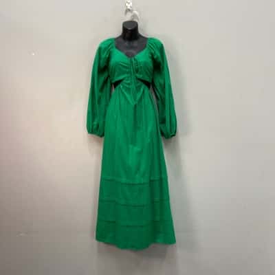 Aiyana Womens  Size 8 Maxi Dress Green 