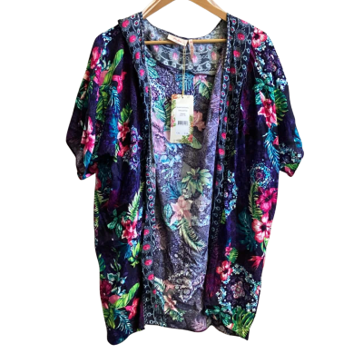 Millers Open Kaftan Womens  Size 14 Black  / Blue / Green / Pink  