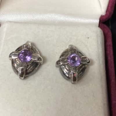 Sterling silver amethyst earrings  