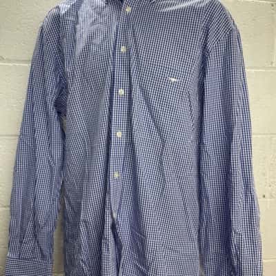 RM Williams Mens Checked Shirt / Long Sleeve Shirt Blue / Checked / White 