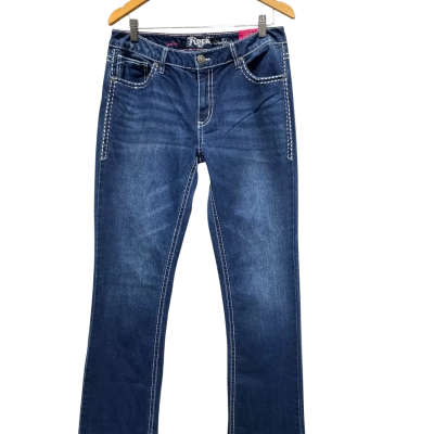 Vintage Indigo Rock 47 Joanna Jean by Wrangler Womens  Size 12 / 31 Low Rise Blue 