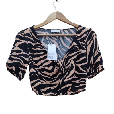 Kookai Womens Size 34 V-Neck Top Animal print (6)