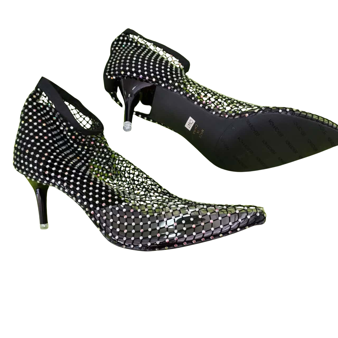 Monarchness Sparkle Fishnet Pull Up Heels Multi Coloured size 41 Women ...