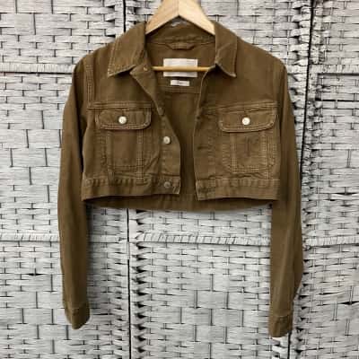 Calvin Klein Jeans Womens  Size S Cropped Jacket Brown 