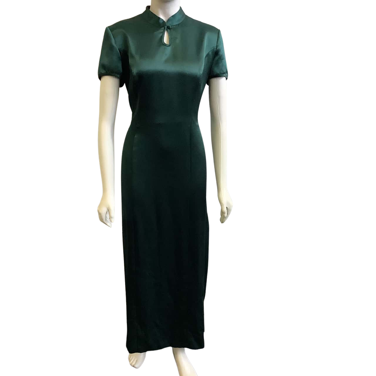 Purple Patch Women's Size 14 Short Sleeve Maxi Dress Green Satin (s) - Used  Very Good | Salvos Stores