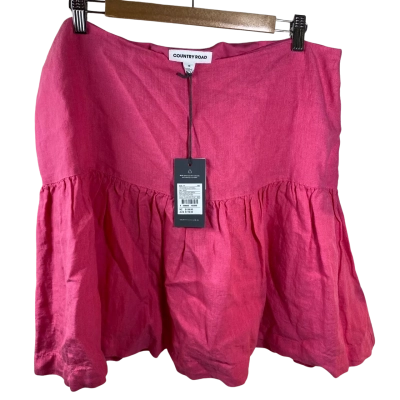 Country Road Womens  Size 14 Linen miniskirt Flamingo Pink 
