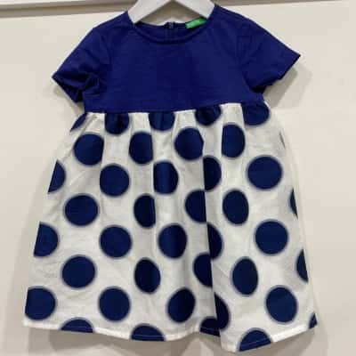 United Colors Of Benetton Kids  Size 3 / 4 Dresses & Skirts Blue / Silver / White 