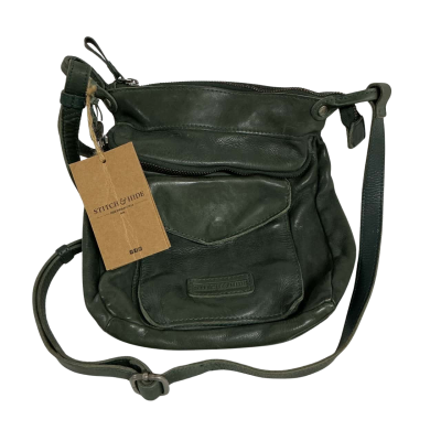 Stitch & Hide 100% Leather Womens Handbag Petrol Green 