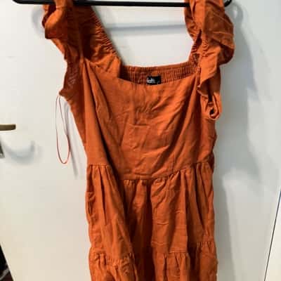 Dotti Womens  Size 14 Off The Shoulder Dress Orange 