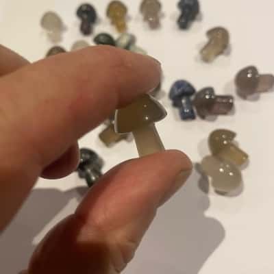 22 Miniature Mushroom Shaped Polished Gemstones.  (Small)
