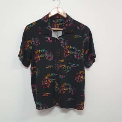 Volcom Women's Size 12 Ozzy Alien Short Sleeve Shirt Black - New With Tags