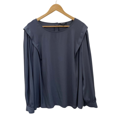 Basque Womens  Size 10 Long Sleeve Blouse Grey 