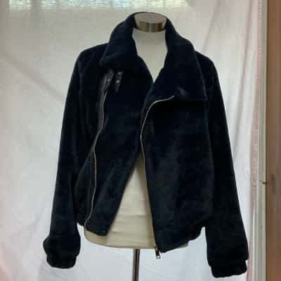 Bubish Womens  Size L Fur Coat Blue 