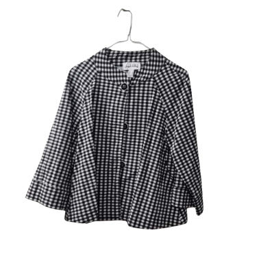 Joseph Ribkoff Women's Size 8 Long Sleeve Shirt in Black & White Check