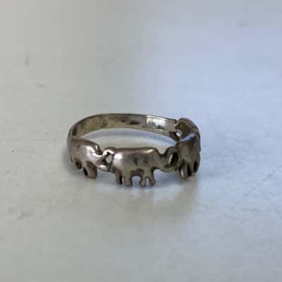 925 Sterling Silver Elephant Ring 