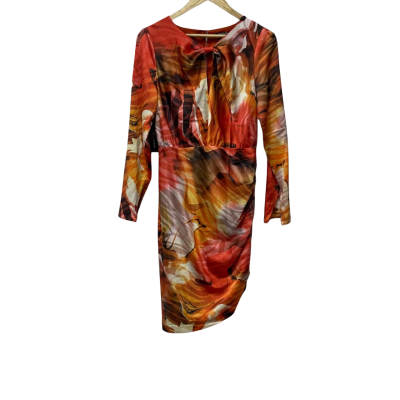 Marciano by Guess Womens  Size 42 Cocktail Dress / Formal Dress / Long Sleeve Dress / Midi Dress Multicoloured 