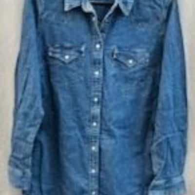 Levis Womens  Size L Denim / Long Sleeve Dress Blue 