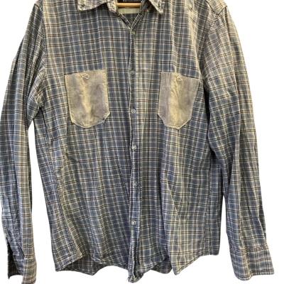  Mens  Size M Checked Shirt Blue Sote Salt of the Earth