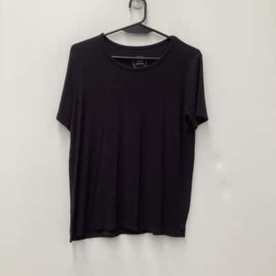Cozy Earth PREMIUM BAMBOO CLOTHING Size S Short Sleeve Top Black  
