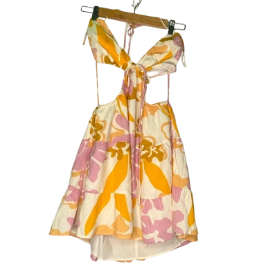 SABO Womens  Size 12 Halter Neck Dress / Shoestring Strap Dress Multicoloured / Pattern 