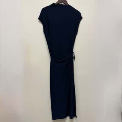 BNWT Calvin Klein Size L Blue Close Wrap Bodycon Dress 