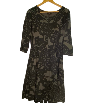 Gabriella Frattini Womens  Size 16 Midi Dress Black  / Grey / Pattern 