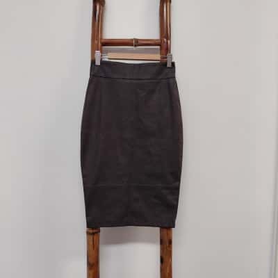 Ever New Melbourne Alex Pu Pencil Skirt Chocolate Size 4 BNWT