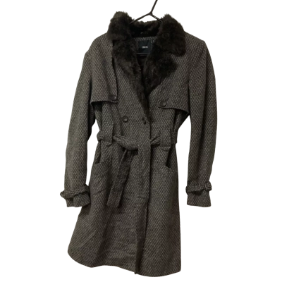 Womens ASOS Size 14 Fur Winter Coat Beige / Black  / Brown 