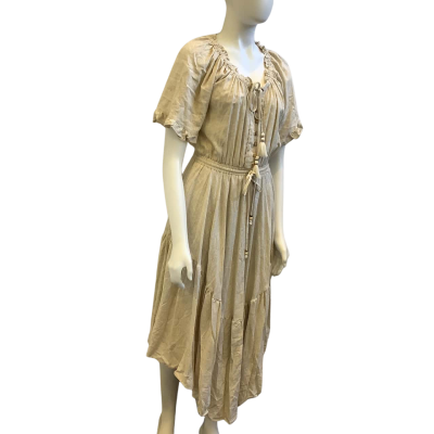 Brand New Billy J. Womens Size 10 Linen Blend Asymmetrical Dress Natural