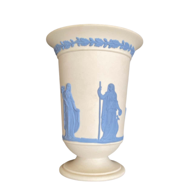 Vintage Wedgwood 1970's Jasperware White/Blue Vase