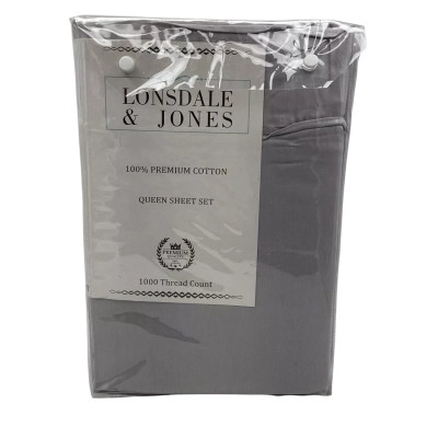 BNWT Lonsdale & Jones Premium Cotton Queen Sheet Set 1000 Threat Count (Flat Sheet/Fitted Sheet/2 Pillow Cases) RRP $69.95 Manchester