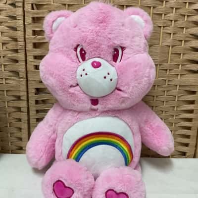 NWT Cheer Bear Care Bear Pink Rainbow Plush Toy Girls Kids Birthday Gift Heart 