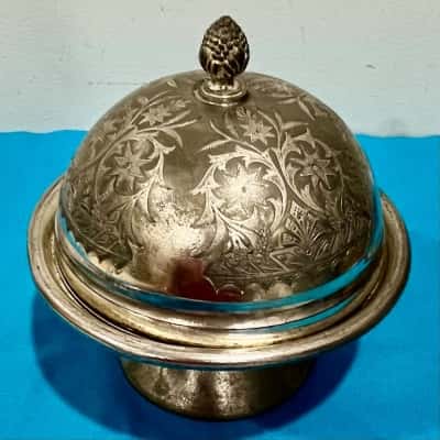 Vintage Silver Plated Butter Dome Dish 