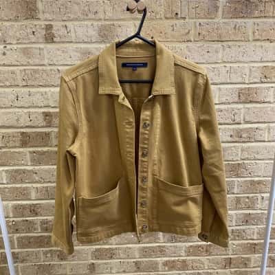 French Connection Womens  Size 12 Denim Jacket Mustard 