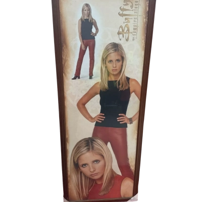 large framed Buffy the Vampire Slayer promotional/collectible print, featuring Sarah Michelle Gellar. Pick up only 