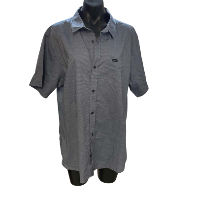 Rip Curl Mens  Size XXL Business Shirt / Short Sleeve Shirt Blue / Pinstriped 